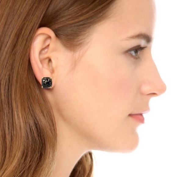 KATE SPADE • Brilliant Black Mini Glitter & Glee Earrings - Picture 2 of 3